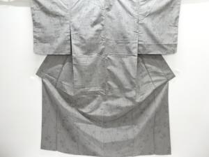 枝葉模様織出し手織り紬着物